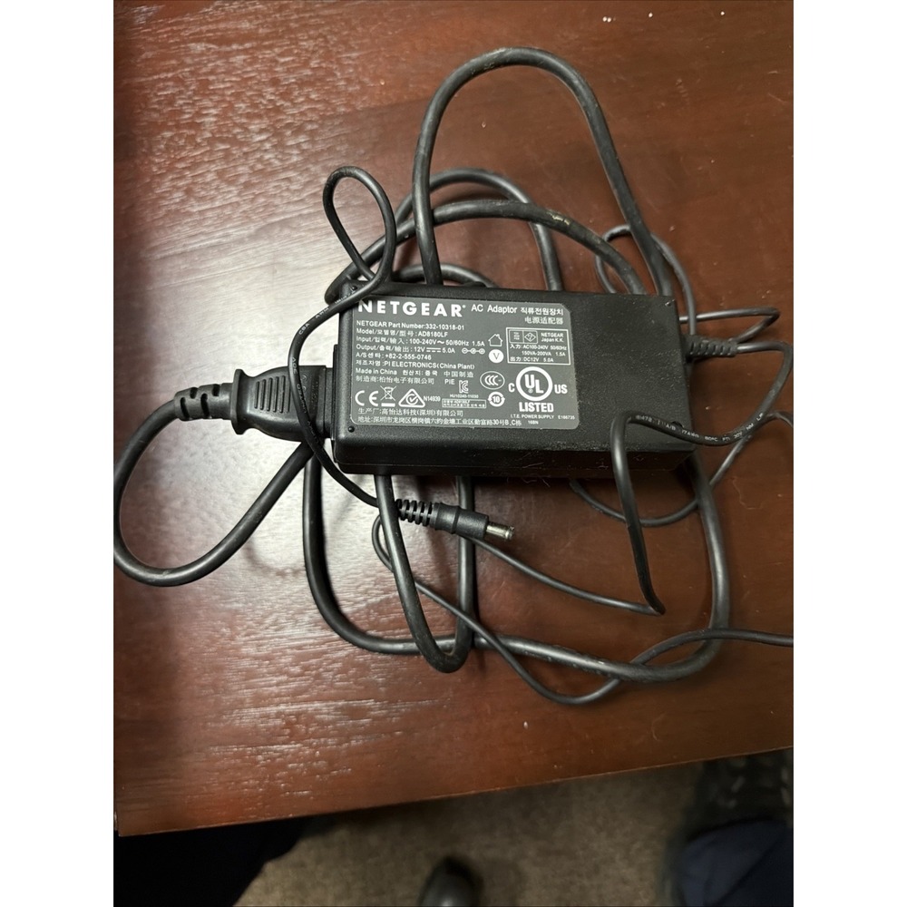 Netgear 332-10318-01 AD8180LF Power Supply 12V 5.0A DC/AC Adapter